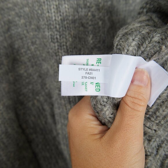 J. Crew Gray Relaxed Turtleneck Poncho Sweater Wool Mohair NWT Women's M/L - Picture 6 of 8